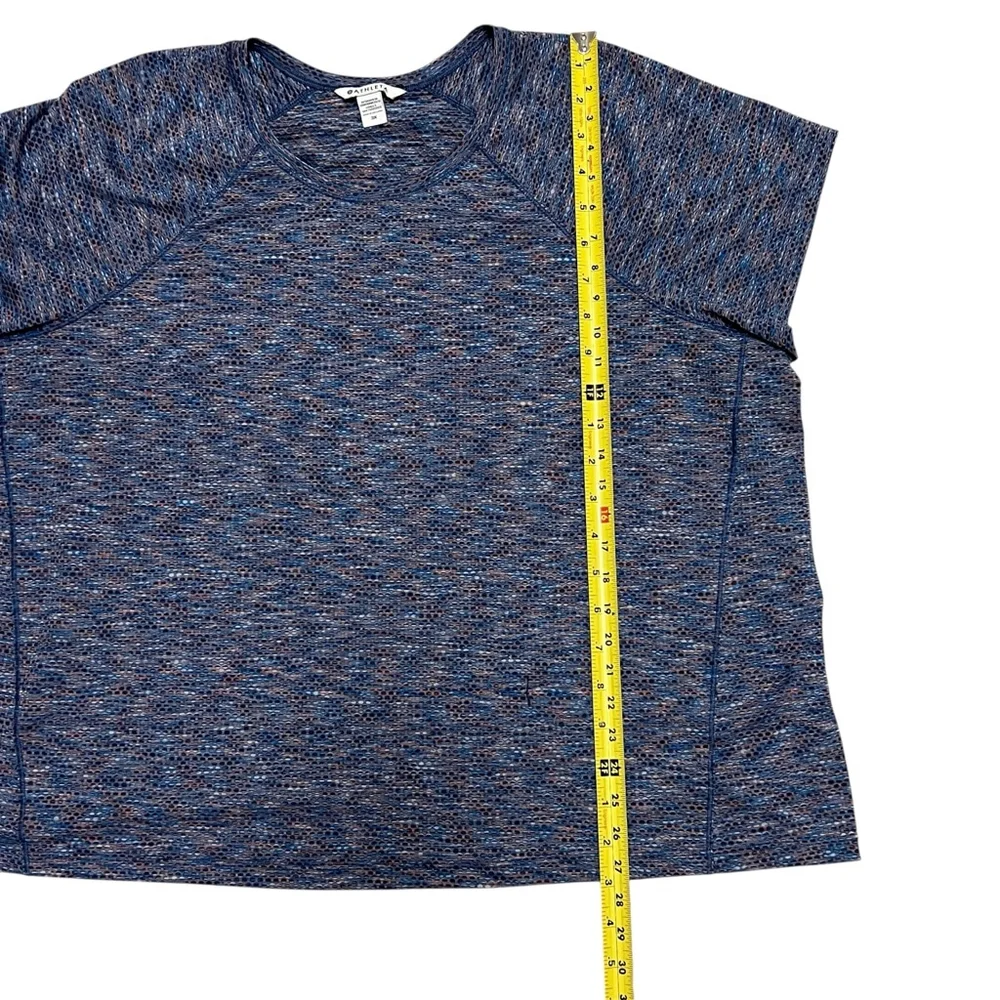 Athleta Women’s 3X Short Sleeve Raglan Active Top Blue Multicolor Textured - Picture 3 of 7